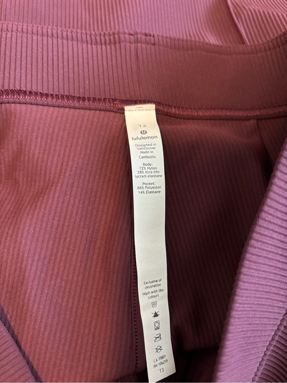lululemon athletica Ribbed Wide-Leg Crop Pants in Burgundy - Picture 4 of 4